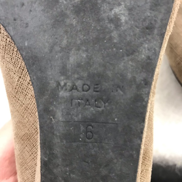 FS/NY Made in Italy Low Wedge Ballet Flats Shoes Slip-On Shimmer Taupe Size 6 - Picture 11 of 13